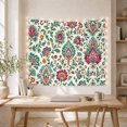thumbnail image 5 of Floral Damask Medallions with Teal and Magenta Vines, Serene Boho Style for Boho Decor Lovers, Floral Wall Art Housewarming Gift, Tapestry Wall Hanging for Bedroom and Living Room, 5 of 7