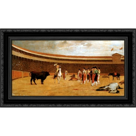 The Picador 24x16 Black Ornate Wood Framed Canvas Art by Gerome, Jean Leon