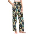 thumbnail image 2 of FORMRS Women's Pajama Pants with Pockets Soft Comfy Loungewear Sleep Bottom, Sizes S-2XL, Green Peacock Pattern, 2 of 8