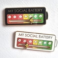 thumbnail image 3 of Broche Esmaltado My Social Battery 7 Moods Lapel Pins (+) Blanco, 3 of 4