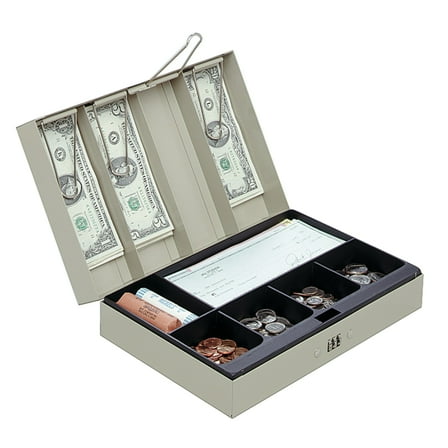 Cash Box, 3 1/8"H x 11 3/8"W x 7 5/8"D, Sand