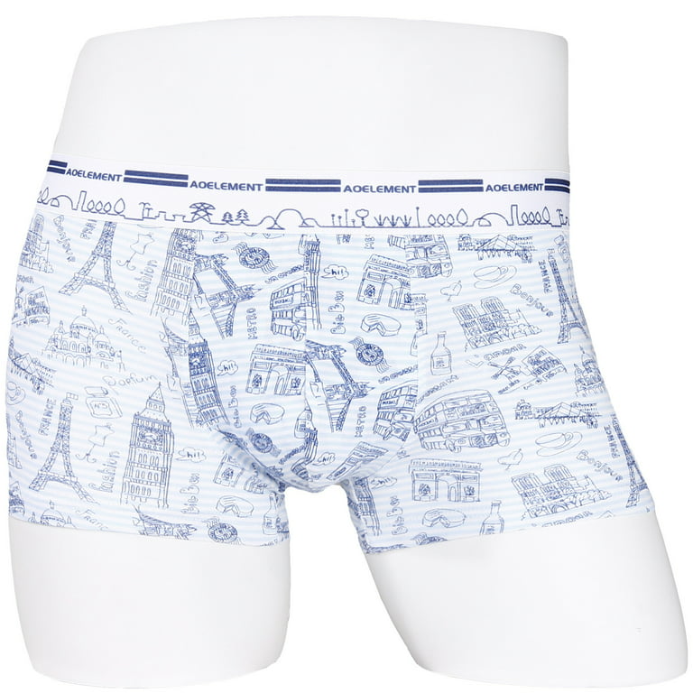 Biziza Men's Underwear Micro Modal Dual Pouch Trunks Support Ball Pouch  Bulge Enhancing Boxer Briefs for Men Light blue 2XL