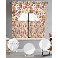 thumbnail image 2 of Brown Pine Cones Fall Swag Kitchen Curtains Sets for Windows 24 Inch Length, Thanksgiving Berry Autumn Maple Leaves Farmhouse Window Curtain Swags Valances and Tiers 3 Piece Set for Cafe/Dining Room, 2 of 5