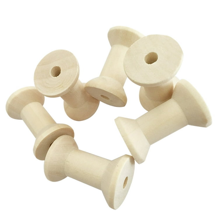 Wooden Empty Spools For Wire Bobbins Wood Sewing Embroidery - Temu