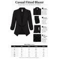 thumbnail image 6 of Women's Casual Fitted Blazer Draped Open Front with Ruched 3/4 Sleeves (S-3XL), 6 of 6