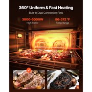 KFFKFF Commercial Countertop Convection Oven, 4.24 cu.ft Capacity for Full-Size Pans, Electric Oven with 4 Racks, 360° Air Circulation, Ideal for Bakeries, Restaurants, and Pizza Shops