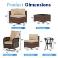 thumbnail image 5 of LazySunsets 10 Pieces Patio Conversation Set, Rattan Wicker Outdoor Sectionals with Swing Chairs, Beige/Brown, 5 of 10