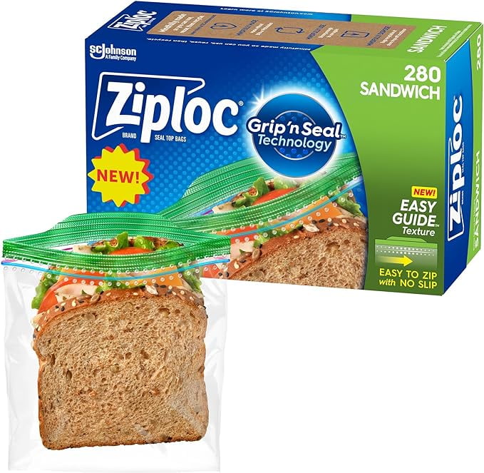 Ziploc® BPA-Free Sandwich Storage Bags with EasyGuide™ Seal
