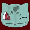 thumbnail image 2 of Junior's Pokemon Bulbasaur Wink Face  Cowl Neck Sweatshirt Scarlet Medium, 2 of 3