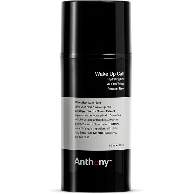 Anthony Wake Up Call, 3 Fl Oz, Contient, Caféine, Thé Vert, Menthol, AHA's, Revitalise, Hydrate, Exfolie et Ravive la Peau Fatiguée