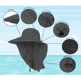 thumbnail image 3 of UPF 50+ Sun Protection Hat for Women's Female Adult UV Solar Protection Wide Brim Outdoor Beach Fishing Bucket Bonnie Cap Visor with Neck Flap Breathable Mesh Lightweight Foldable Windproof A Black, 3 of 5