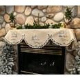 thumbnail image 3 of Embroidered Beige Winter Snow Scene Mantel Scarf (19" x 90"), 3 of 4