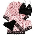 thumbnail image 4 of Batas de mujer de talla grande, lencería de seda, bata de baño de satén, conjunto de cuatro piezas, pijamas para dormir, pijamas para mujer, 4 of 8