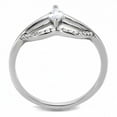 thumbnail image 3 of Womens Silver Rings High polished (no plating) 316L Stainless Steel Ring with AAA Grade CZ in Clear DA248, 3 of 5
