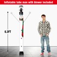 thumbnail image 2 of 6FT Snowman Inflatable Tube Man with Weather-Resistant Blower (5.5'' Diameter) and Built-in LED - Wacky Waving Dancing Guy for Business Advertising Promotion, 2 of 7