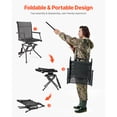 thumbnail image 5 of KFFKFF Hunting Chair with 360° Quiet Swivel, Foldable and Lightweight Portable Blind Seat, Durable Steel Frame Ground Stool with Armrests, Adjustable Carry Strap, Supports Up to 300 Lbs, 5 of 9