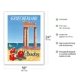 thumbnail image 2 of Griechenland (Greece) - Rhodos Island of Rhodes - Temple of Apollo - Vintage Travel Poster by C. Neuria c.1954 - Bamboo Fine Art 290gsm Paper Print (Unframed) 18x24in, 2 of 4