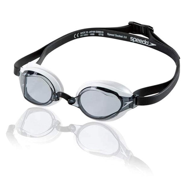 Speedo anteojos de natación unisex para adultos, Speed Socket 2.0, blanco/negro, talla única multicolor