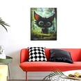 thumbnail image 4 of Sikiie Cute Big-Eyed Black Cat Print Canvas Decorative Hanging Painting, Anti-shrinkage Hanging Frame, Suitable for Home, Office Wall Decorations, 4 of 6