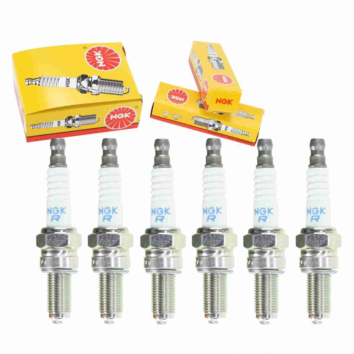 6 pc NGK 6955 Standard Spark Plugs for 653 761605 8224685 828209 92070-0002 94702-00409 94709-00409 E3.38 G57C HD6R10 RG6HCC U27ESR-NB Ignition Wire Secondary
