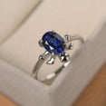 thumbnail image 2 of Lovely animals turtle ring, sapphire statement ring, oval cut, sterling silver, September birthstone, 2 of 4