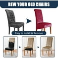 thumbnail image 3 of LKJYER Velvet Stretch High Back Parsons Chair Covers Set , Removable Spandex XL/Oversized Extra Large Size Dining Room Chair Covers Slipcovers, Seat Protectors for Dining Room Banquet Decor, 3 of 7