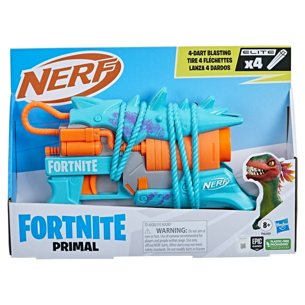 Nerf Fortnite Primal Blaster, 4 Elite Darts, Fortnite Dart Blaster