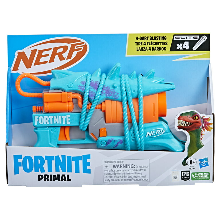 Nerf Fortnite Primal Kids Toy Blaster for Boys and Girls with 4