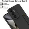 thumbnail image 3 of Wristband Case for Samsung Galaxy S24 Plus, Flexible Silicone Phone Case with Wrist Strap Band, Matte Kickstand Slim Shockproof Case with Camera Protection for Women Girls, Black, 3 of 12