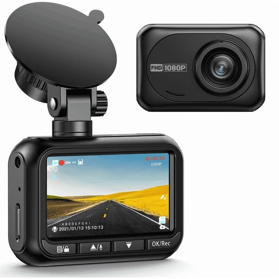 TOGUARD 1080P Front Dash Cam with 32GB SD Card, 2.45'' LCD Dash Camera for Cars, Super Night Vision, WDR, G-Sensor, Loop Recording