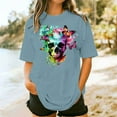 thumbnail image 2 of Lovzfmll Plus Size Bloom Print Women's Short Sleeve Tee, Round Neck Casual Blouse, Comfortable Flowy Top, 2 of 4