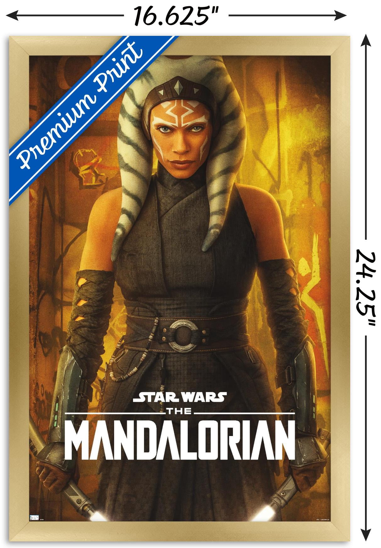 Star Wars: The Mandalorian Season 2 - Ahsoka One Sheet Wall Poster, 14.725" x 22.375", Framed