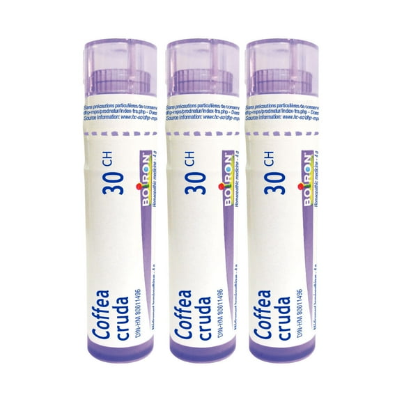 Boiron Coffea Cruda 30CH – Homeopathic Medicine, Box of 3 Tubes (4g Each, Approx. 80 Pellets per Tube)