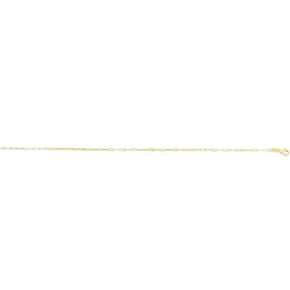 JewelStop 14k Yellow Gold Finish 1.2mm Paperclip Link Chain with Lobster Clasp - 16 Inches