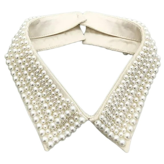 Fashionable Imitation Pearls Beaded False Collar for Women Casual Formal Wear Detachable Choker Necklace Shirt Collar