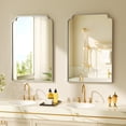 thumbnail image 3 of Easy4Home 36"x24" Arched Bathroom Mirror Decorative Wall Mounted Vanity Mirror, Silver, 3 of 6
