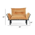 thumbnail image 5 of Sona Futon Love Seat Mustard Stylish & Compact Metal Futon Loveseat 2 Seater Convertible Sofa Helper Perfect for Small Spaces, 5 of 7