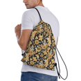 thumbnail image 4 of Yiaed Sunflowers Bee Print Drawstring Bags Drawstring Backpack Bulk String Back Pack Gym Sport Bag-Small, 4 of 5