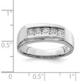thumbnail image 5 of Sterling Silver Rhodium Plated Men's Polished Diam. Ring (Size 11) Made In India qr6465-11, 5 of 6