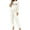 White, variant on Bibifish Womens Pajama Sets Black Plush Panda Pattern Long Sleeve Sleepwear Sets Top With Jogger Pant Cute Home Cozy Nightwear Sets