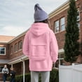thumbnail image 2 of FEIFLY Children Sweatshirt Zipper Backpack Design Fashion Cute Pockets Fall Winter Back To School Solid Color Long Sleeve Hooded Pullover Tops, 2 of 7