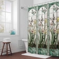 thumbnail image 5 of Butterfly Fabric Shower Curtain Teal Green Leaves Floral Washable Shower Curtains for Bathroom, Waterproof Bath Curtain with Hooks Home Decor 72x84in, 5 of 8