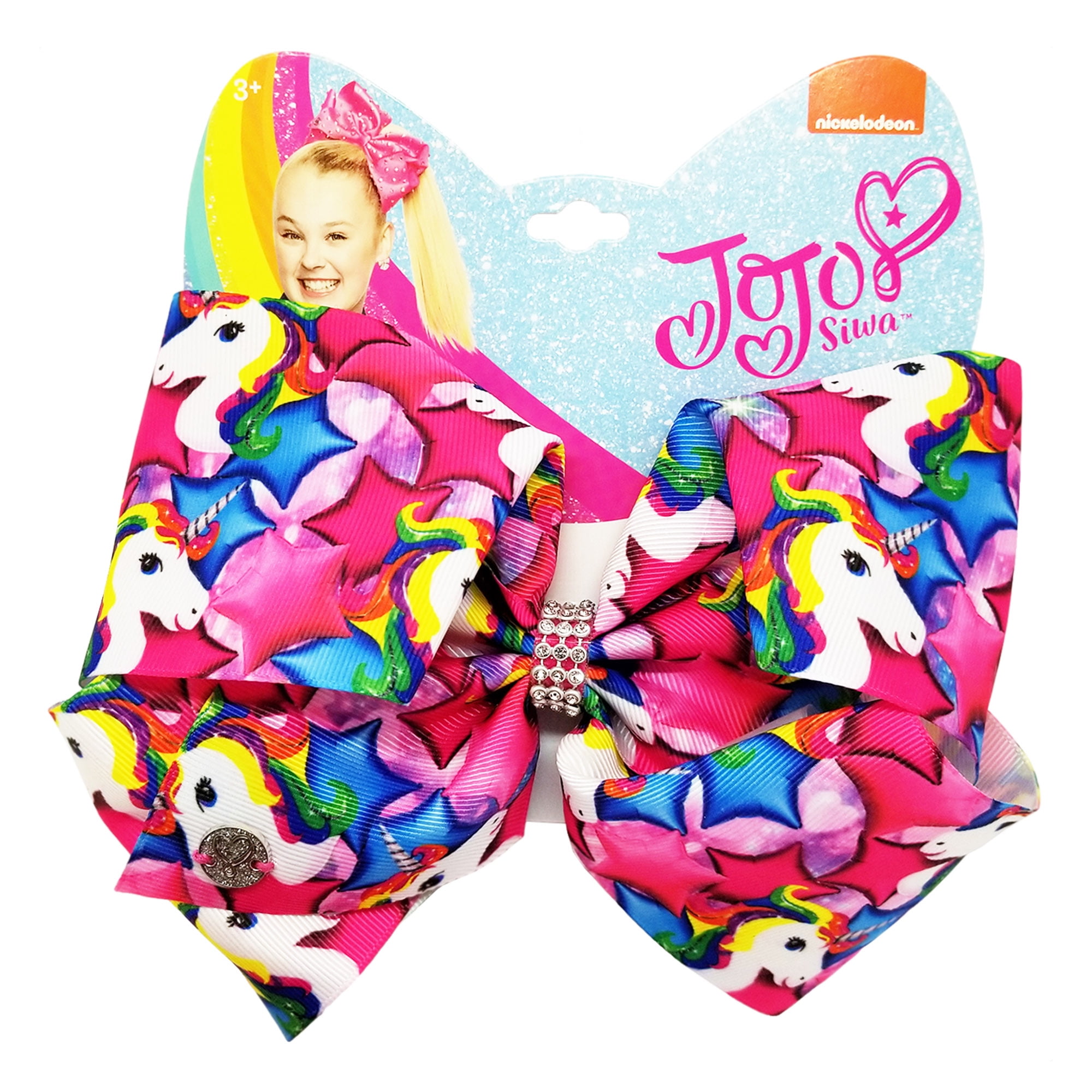 JoJo Siwa - JoJo Siwa Large Cheer Hair Bow (Bright Unicorns) - Walmart.com