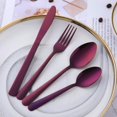 thumbnail image 4 of BuyGo Silverware Set for 6 Purple Dinnerware Set Stainless Steel Flatware Set 24-Piece Cutlery Set Tableware Set, Dishwasher Safe, 4 of 4