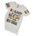 thumbnail image 2 of Cute 4 U Girls' 2-Piece Be Positive Bike Shorts Set Outfit Color: white Size: 10 - 12, 2 of 3