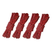 4x Camping Tent Cords, Reflective Rope Camping Rope Cord Nylon Rope Lightweight Tent Wind Rope Outdoor Guy Lines for Hiking Tarp Hammock Red