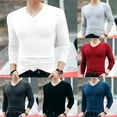 thumbnail image 6 of Ana Mens Casual Long Sleeve Muscle T Shirt V Neck Slim Blouse Tops Tee Undershirt, 6 of 8