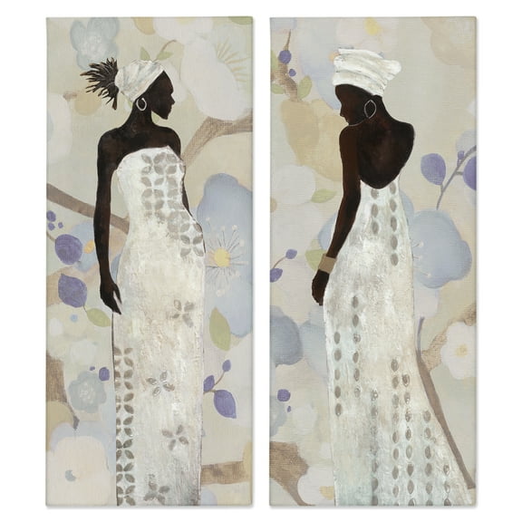 Stupell Industries Stylish Neutrals Women People Painting Wrapped Canvas Art Print Wall Art, 10 x 24, Set of 2