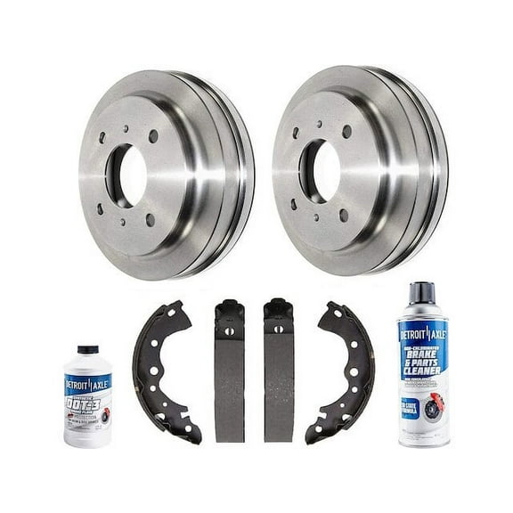 Rear Brake Pad Set and Brake Drum Kit - Compatible with 2001 - 2006 Nissan Sentra 1.8L 4-Cylinder 2002 2003 2004 2005