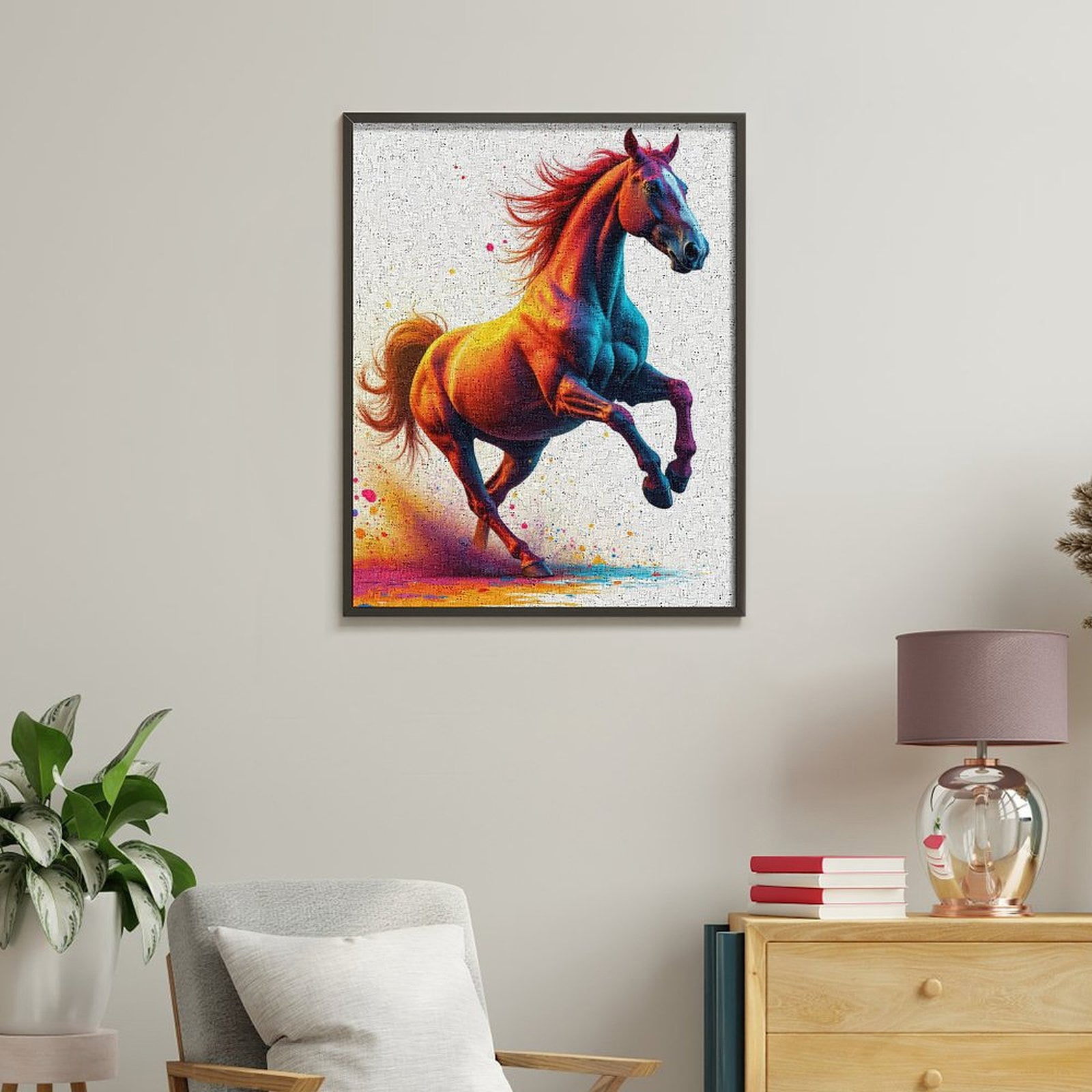 Paint By Numbers Kit for Adults Beginner - DIY Colorful Galloping Horse Art Canvas Painting Kits for Adults, Frameless Paint By Number for Adults for Home Wall Decor 16x20 Inch